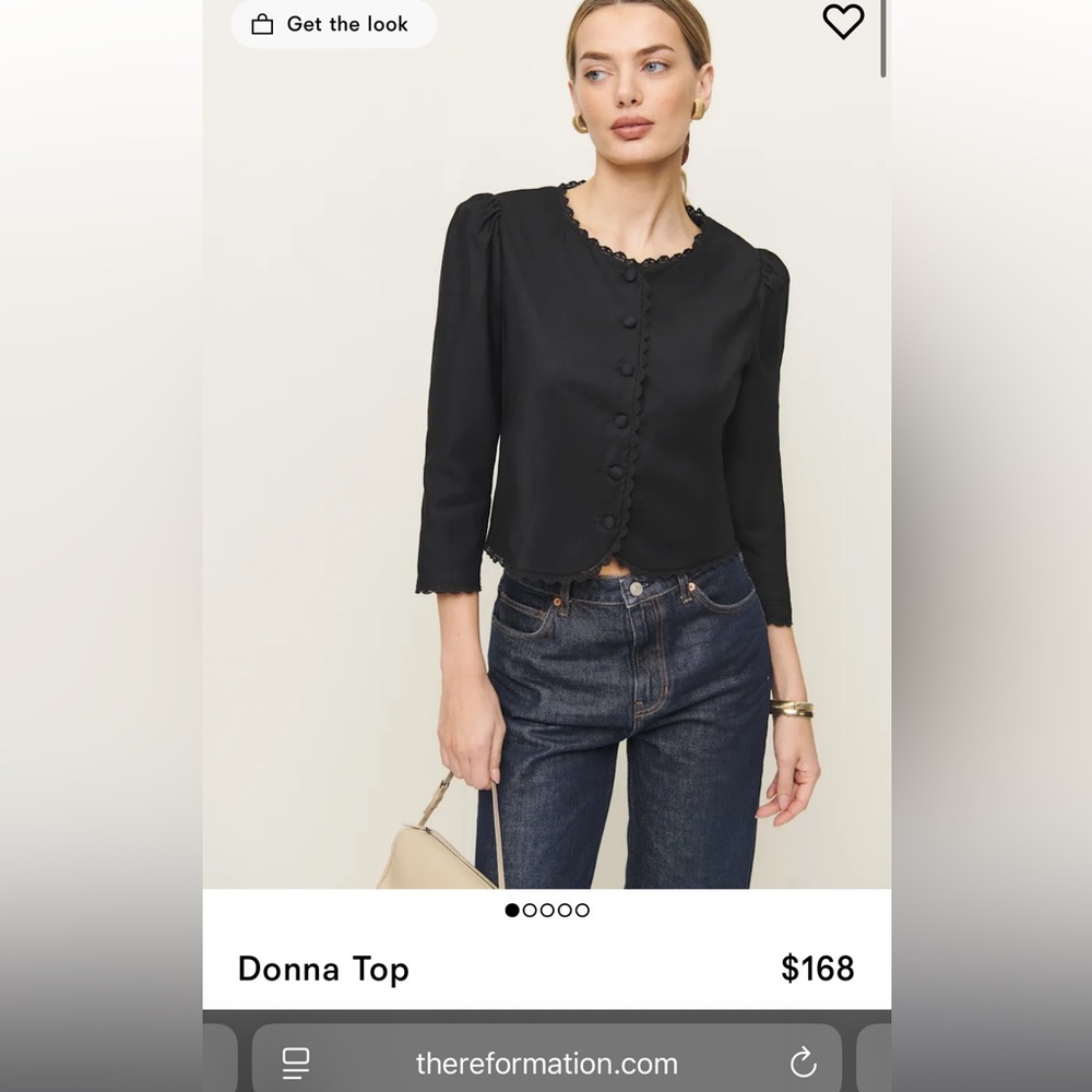 Reformation Donna Lace Blouse